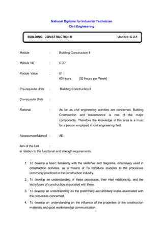 NCIT civil Syllabus 2013-2014 | DOCX