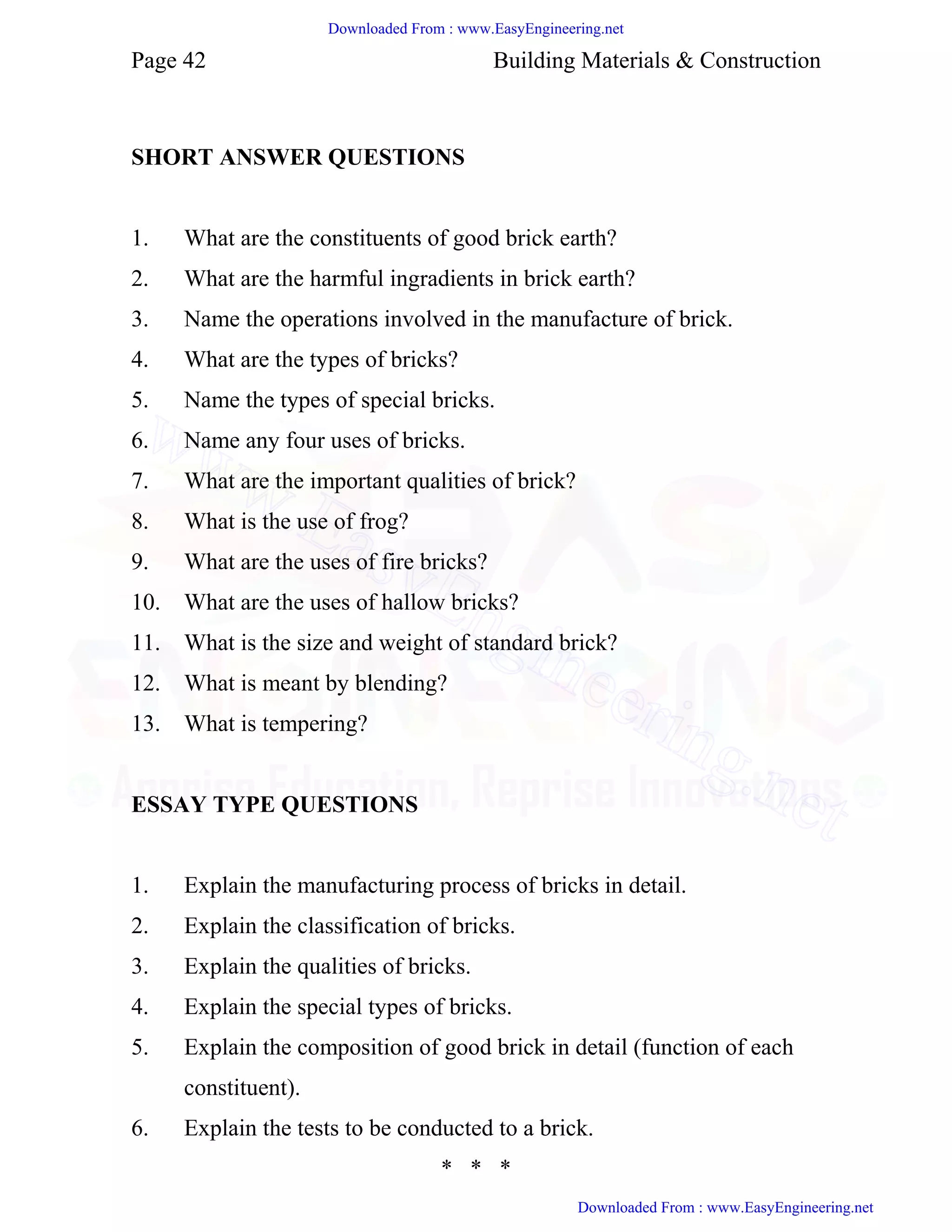 Building construction and materials notes | PDF