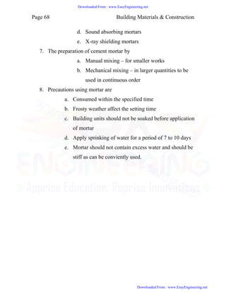 Building construction and materials notes | PDF