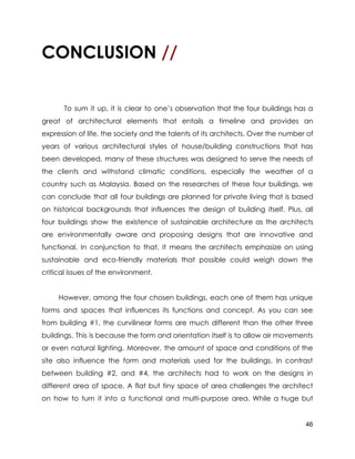 Consruction Conclusion THE NEW MALAYSIAN HOUSE: THE APPLICATION OF MATERIALS | PDF
