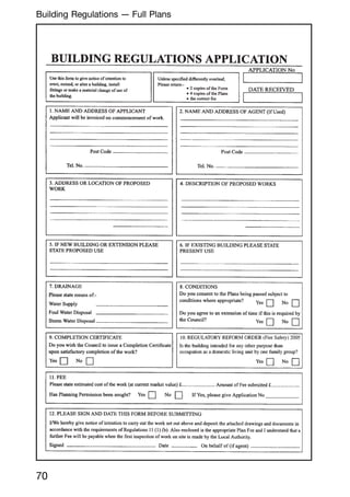70
Building Regulations --- Full Plans
 