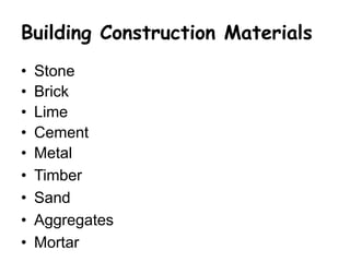Building construction materials | PPT