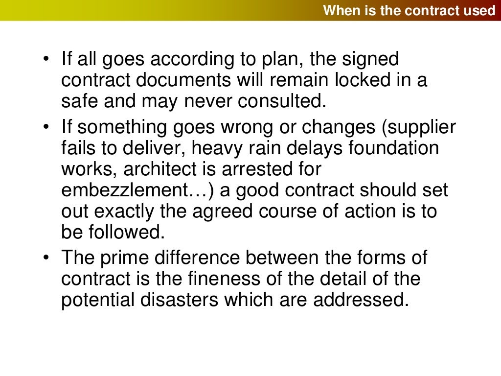 Building contracts and the JCT