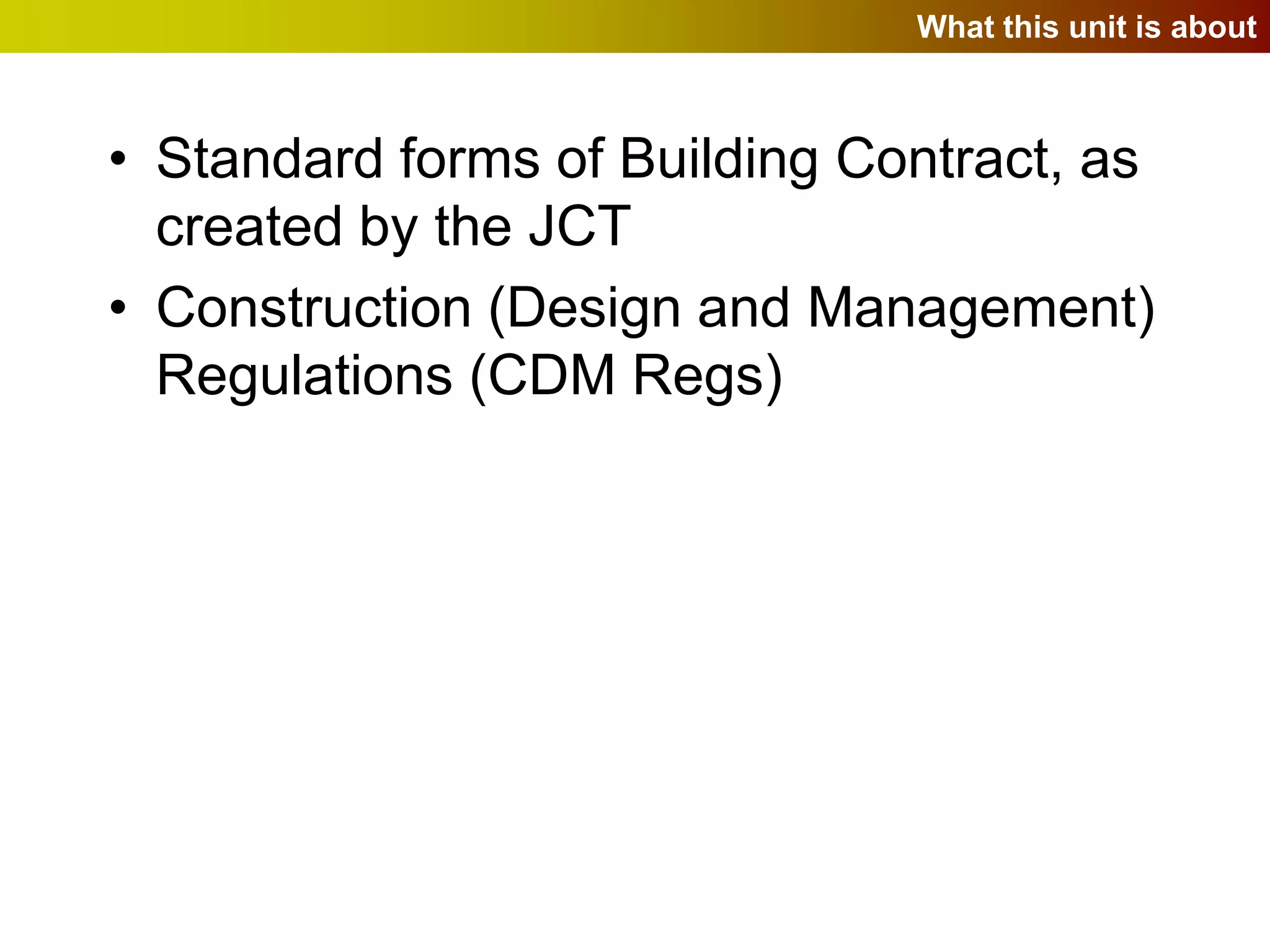 Building Contracts and CDM regulations | PPTX