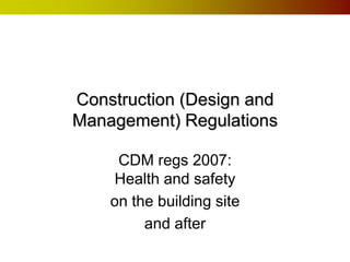 Building Contracts and CDM regulations | PPTX