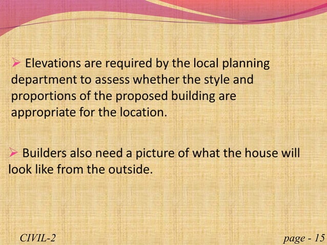 Building cpmponents and design , Introduction Concept of plan ...