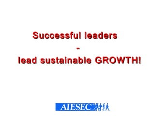 Successful leadersSuccessful leaders
--
lead sustainable GROWTH!lead sustainable GROWTH!
 