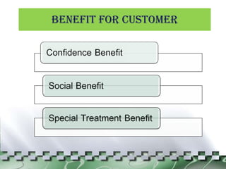 BENEFIT FOR CUSTOMER 
