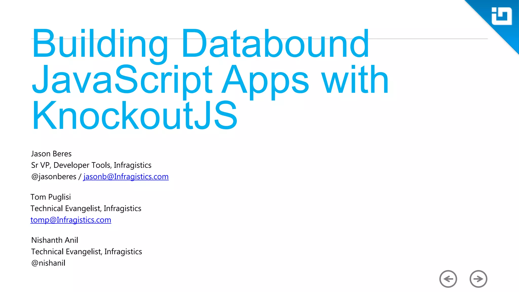 Building databound JavaScript apps with Knockoutjs PPT