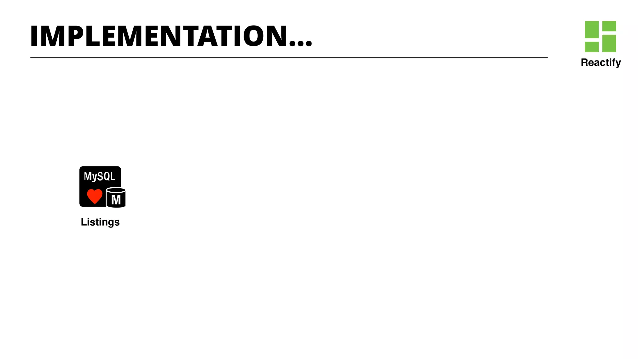 Reactify
Listings
IMPLEMENTATION…
 