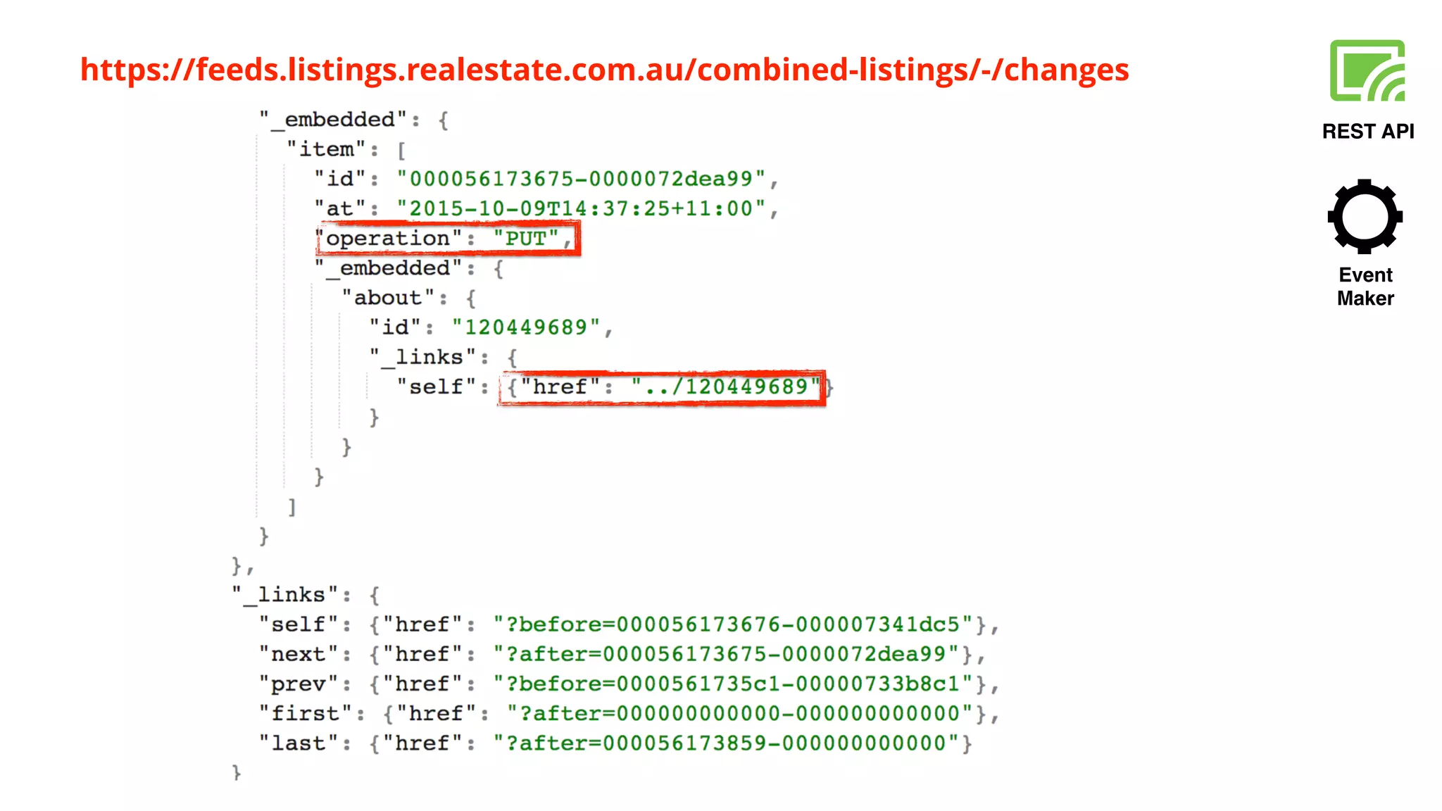 REST API
Event
Maker
https://feeds.listings.realestate.com.au/combined-listings/-/changes
 
