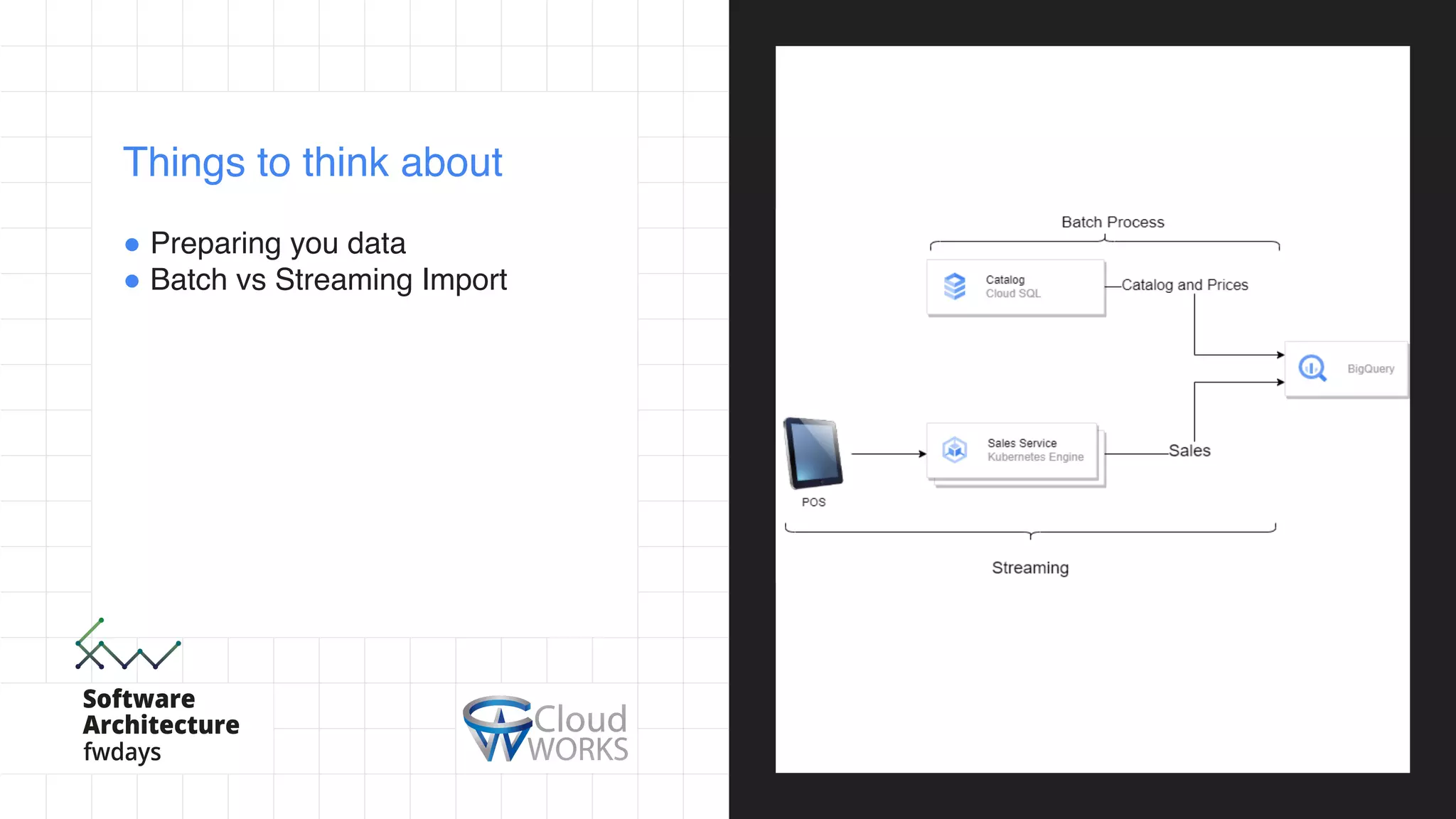 ! Preparing you data
! Batch vs Streaming Import
Things to think about
 