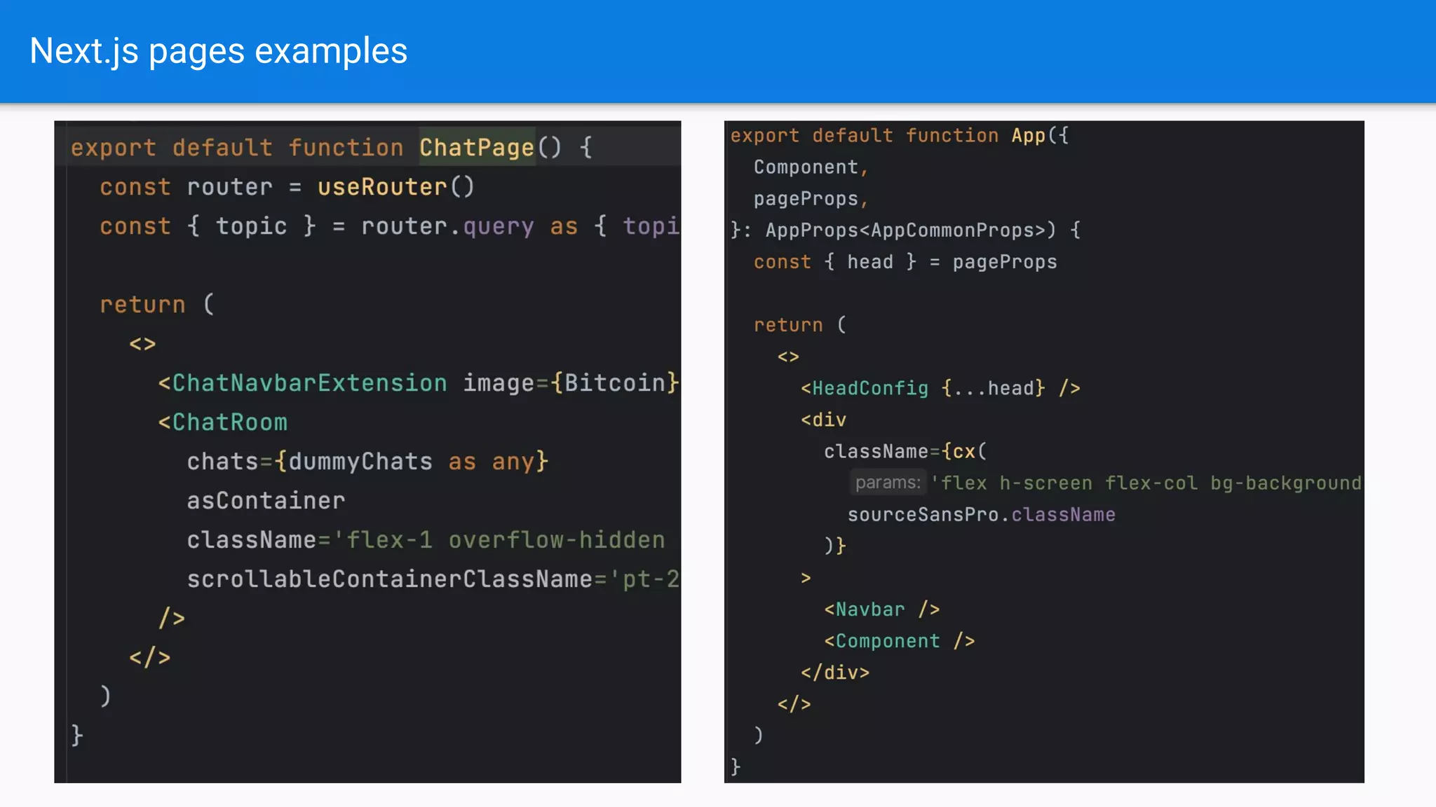 Next.js pages examples
 