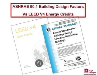 ASHRAE 90.1 Building Design Factors
Vs LEED V4 Energy Credits
 