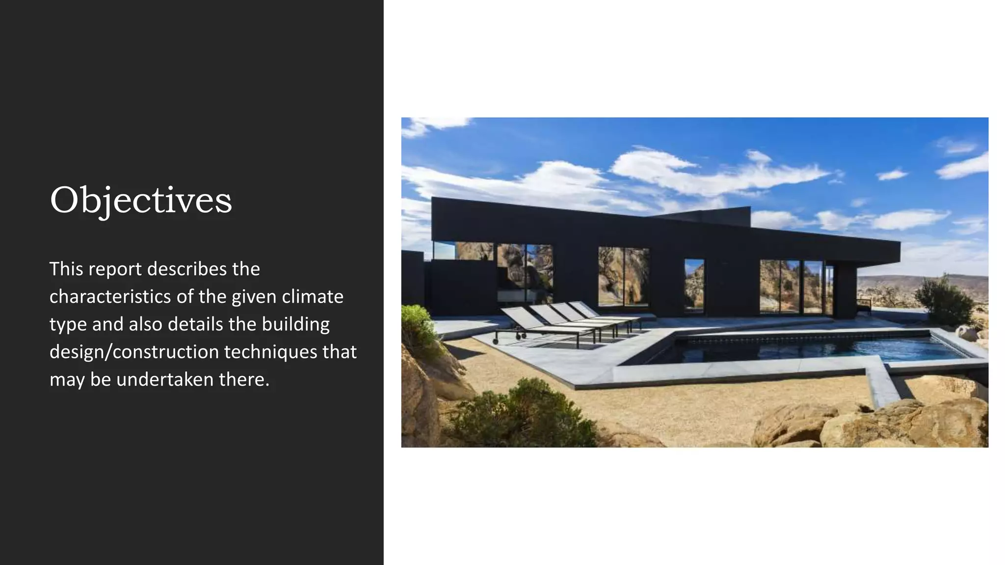 Building design in hot and dry climate | PPTX