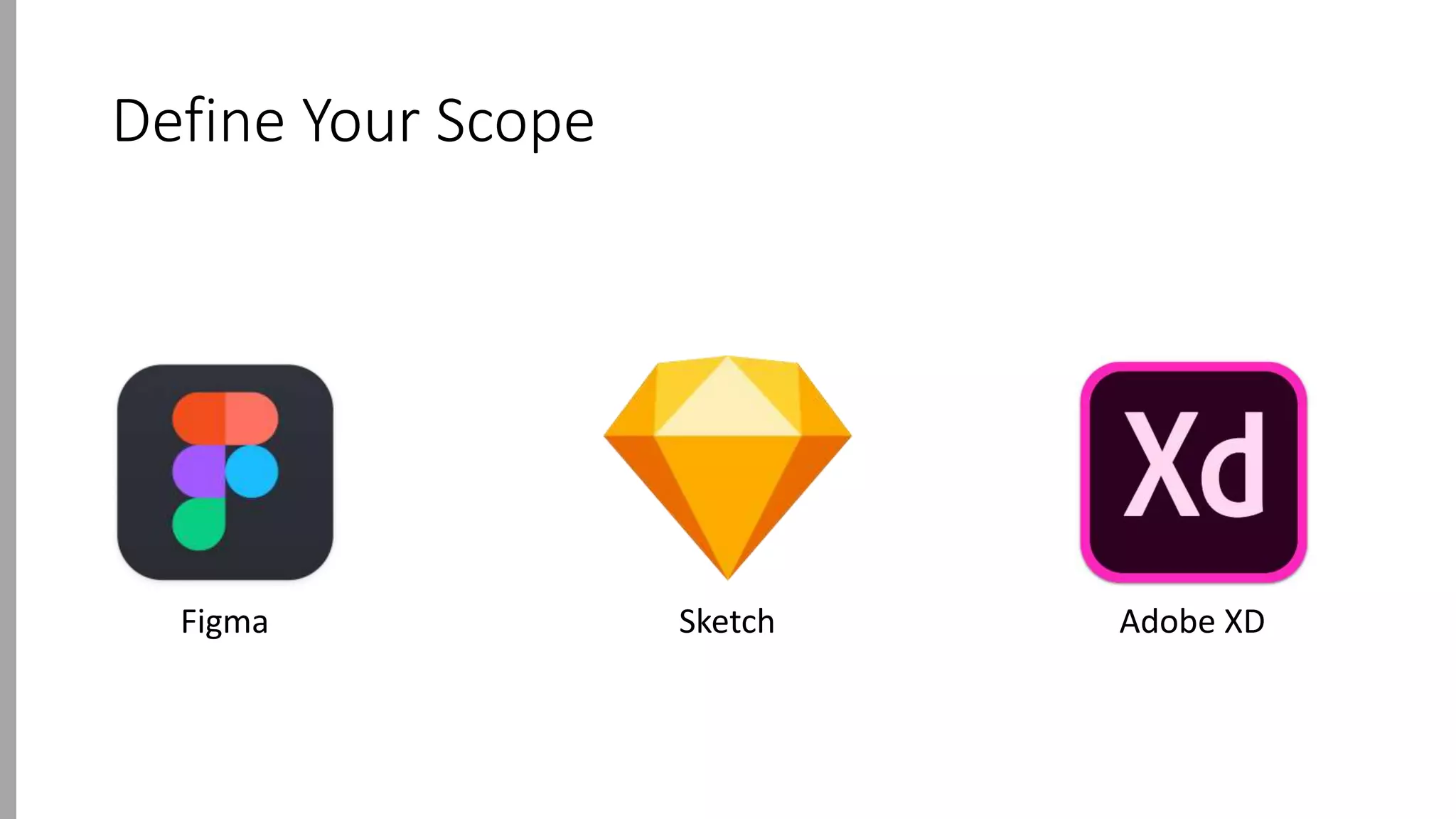 Define Your Scope
Sketch Adobe XDFigma
 