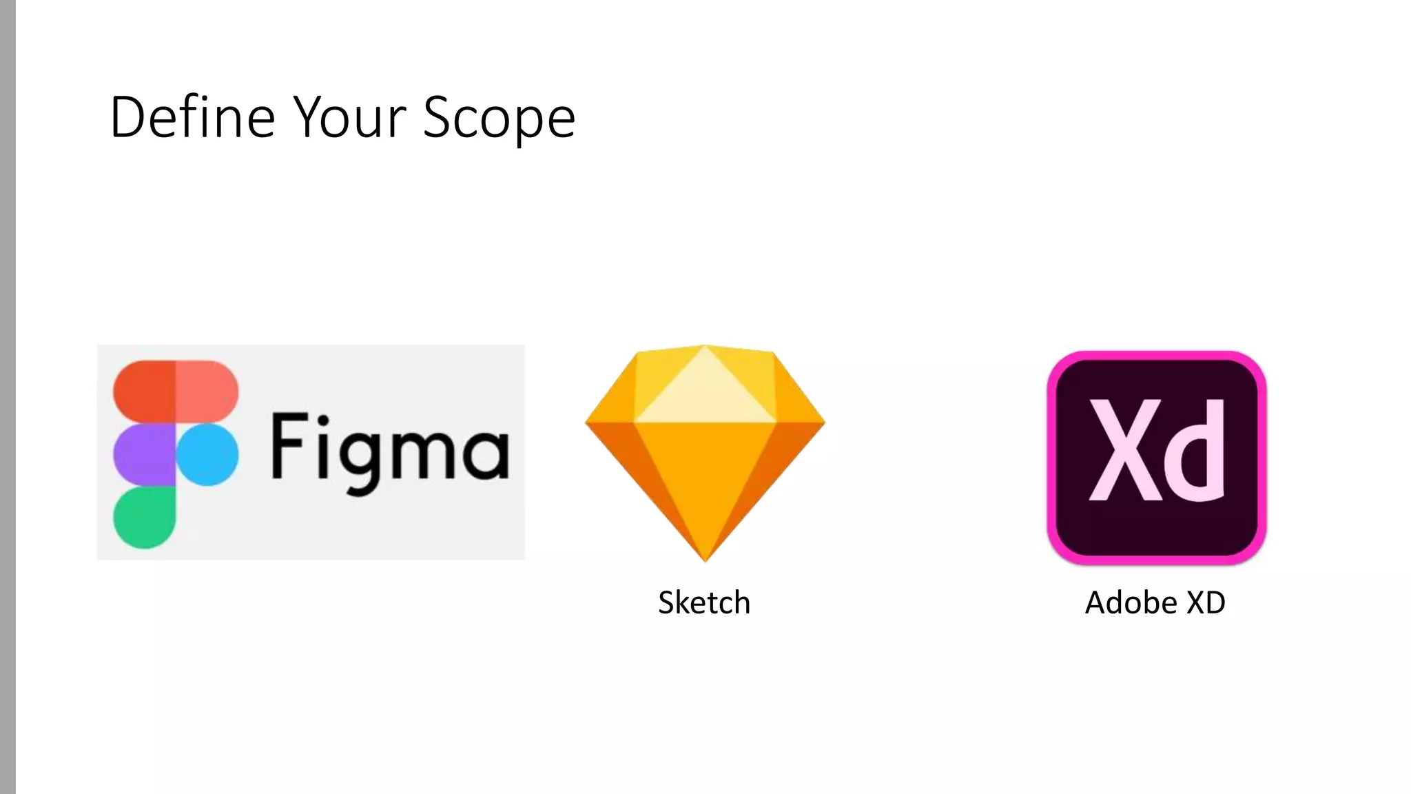 Define Your Scope
Sketch Adobe XD
 