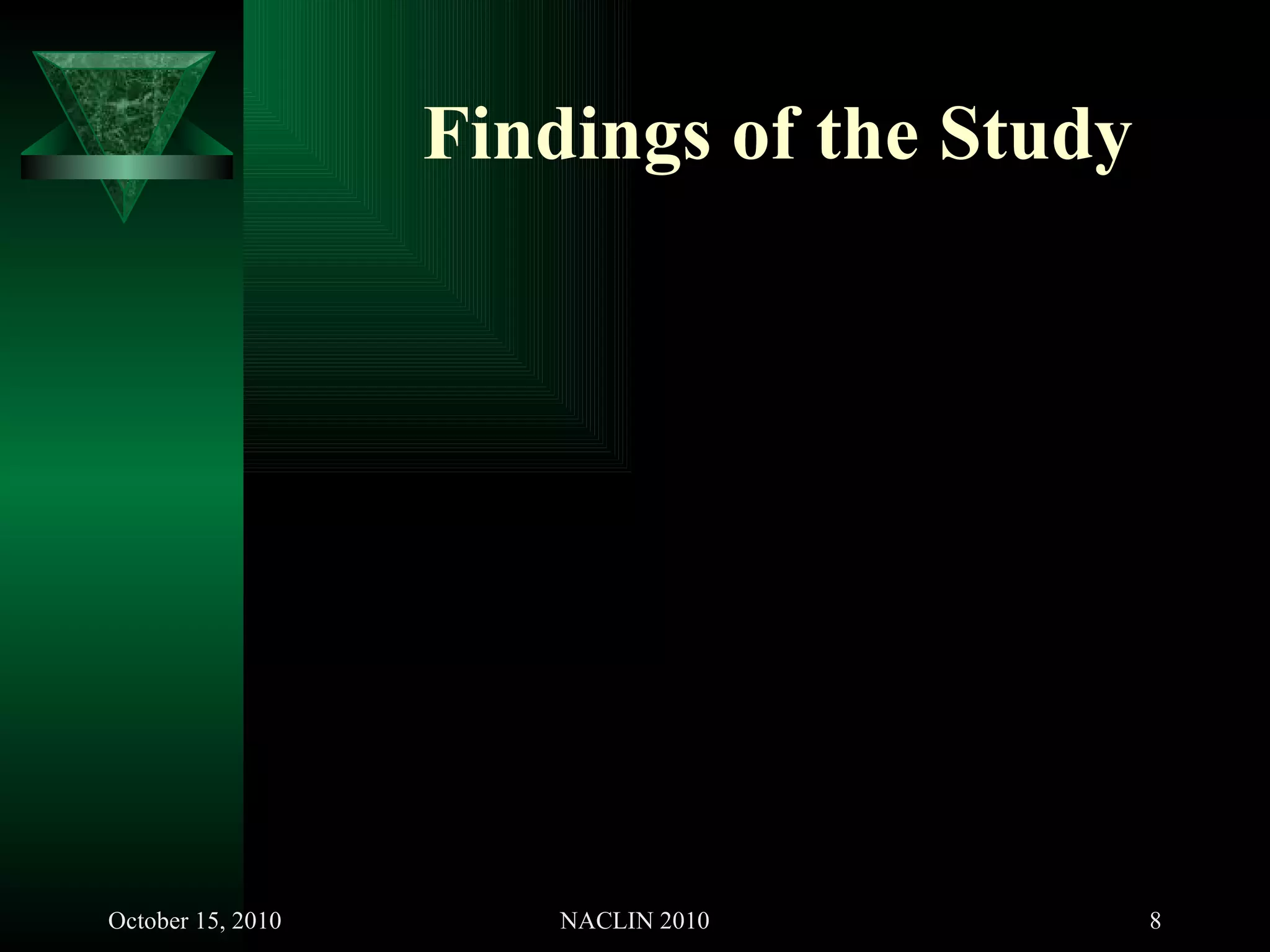 Findings of the Study 