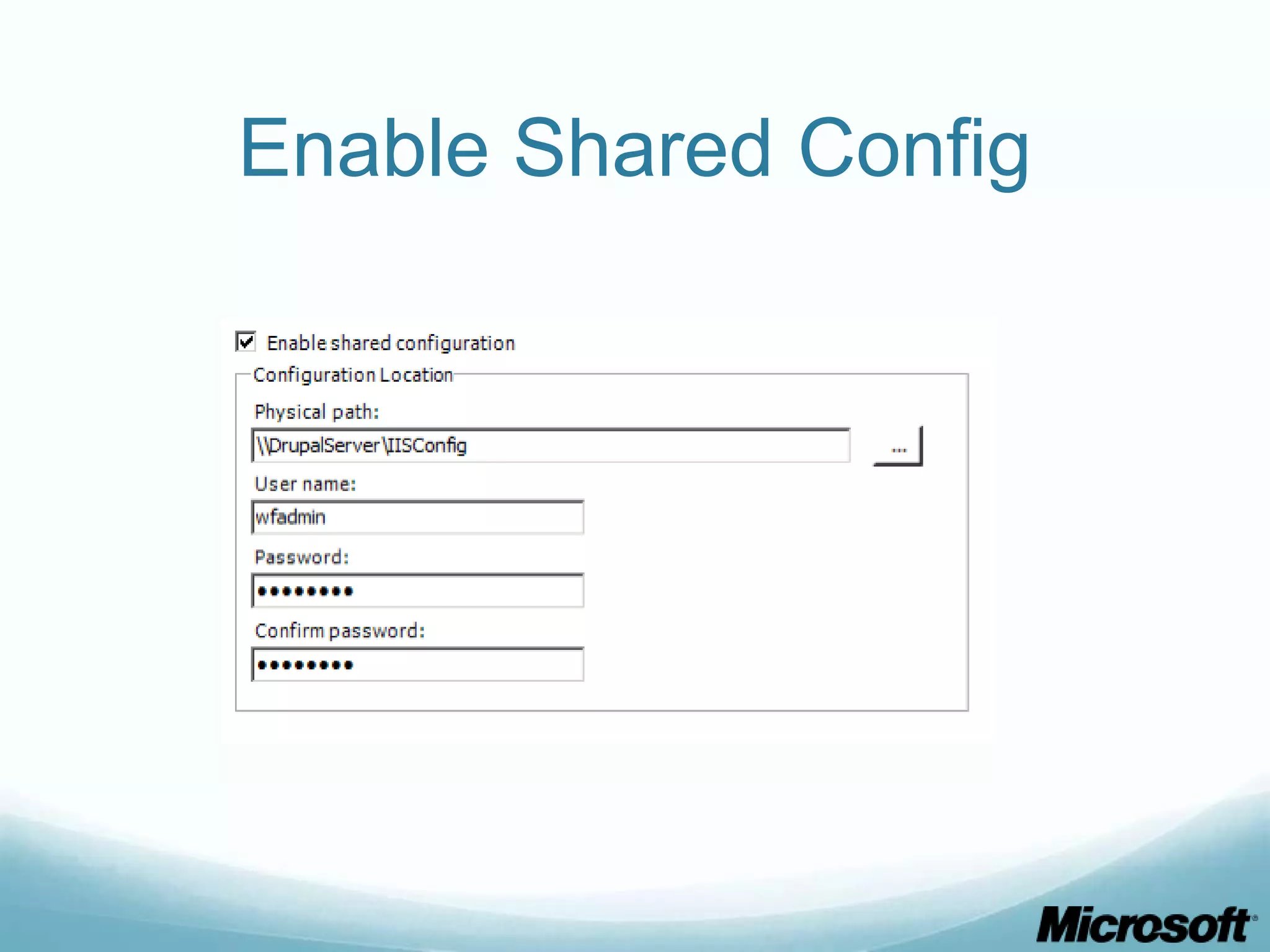 Enable Shared Config 