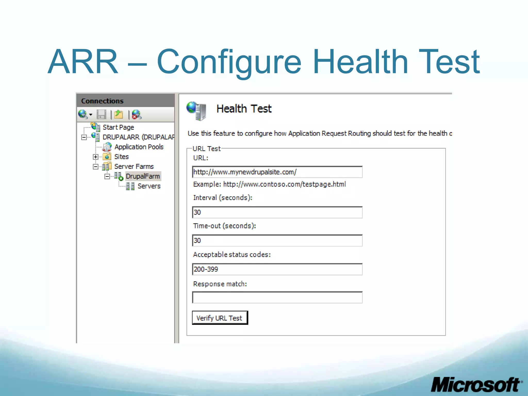 ARR – Configure Health Test 