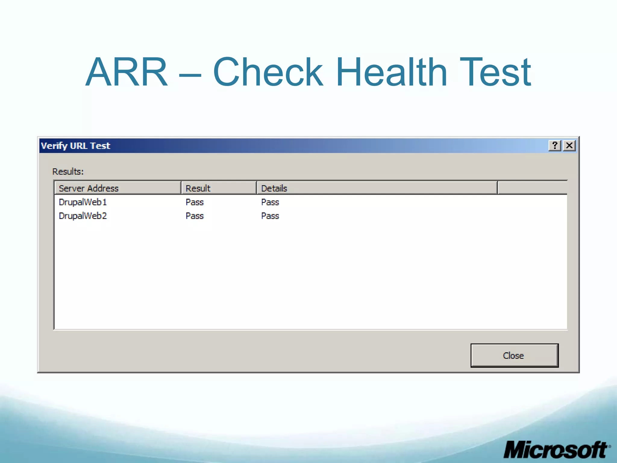 ARR – Check Health Test 
