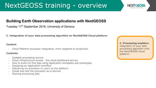 Building earth observation applications with NextGEOSS - webinar