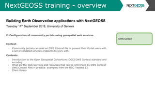 Building earth observation applications with NextGEOSS - webinar