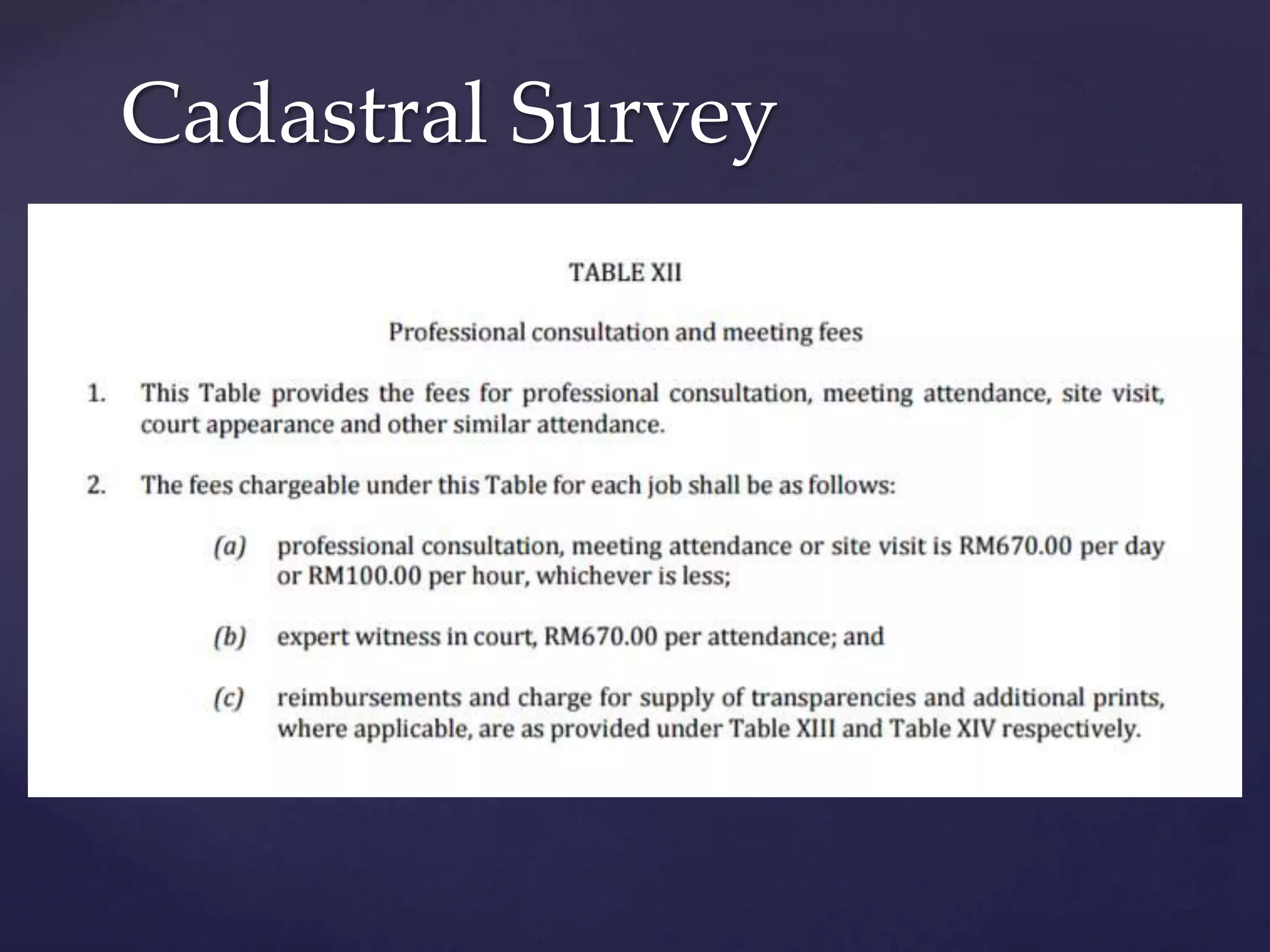 Cadastral Survey
 