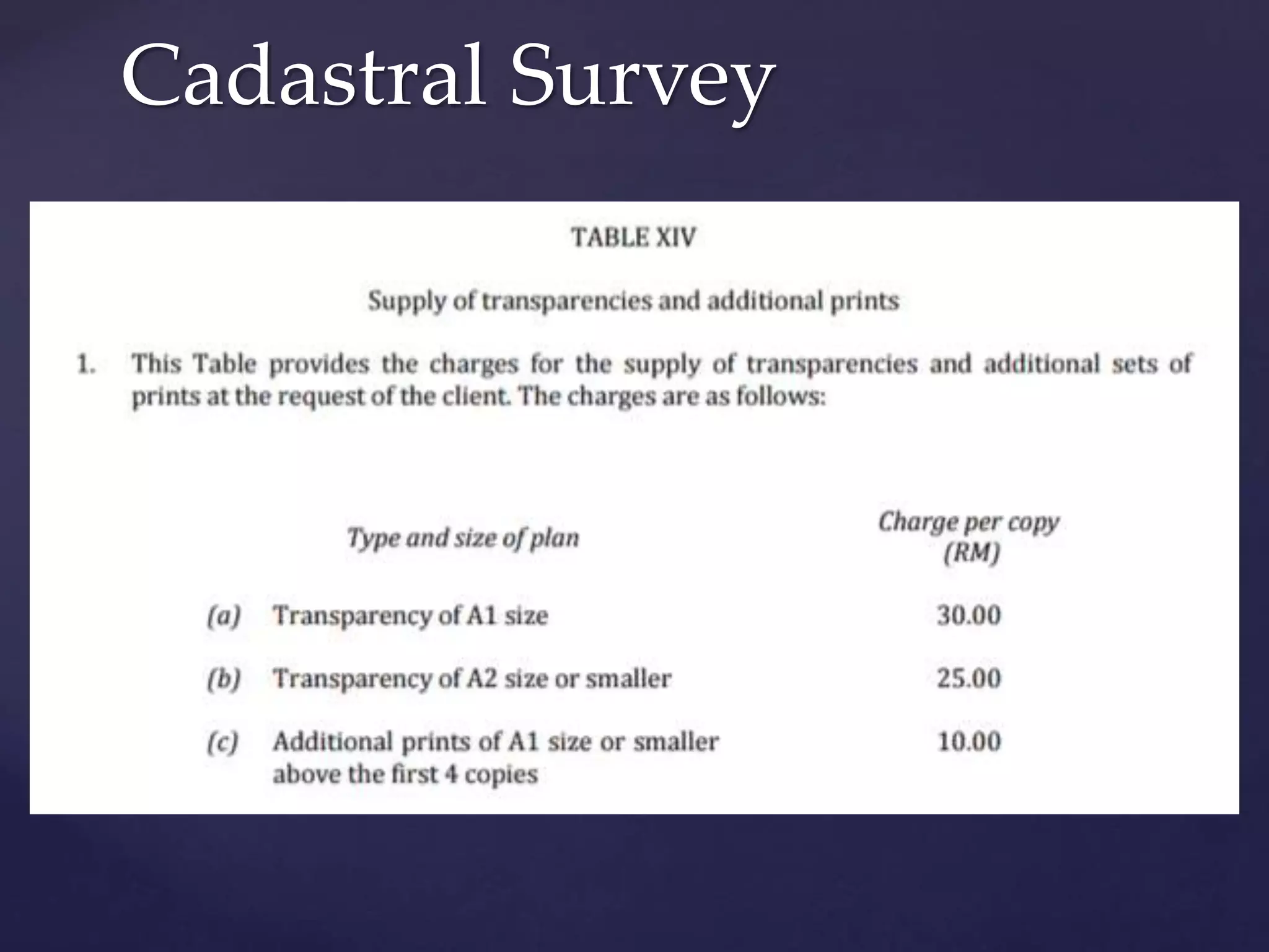 Cadastral Survey
 