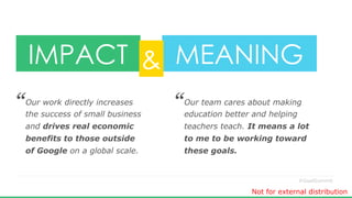 #GoalSummit
MEANINGIMPACT &
Our team cares about making
education better and helping
teachers teach. It means a lot
to me ...