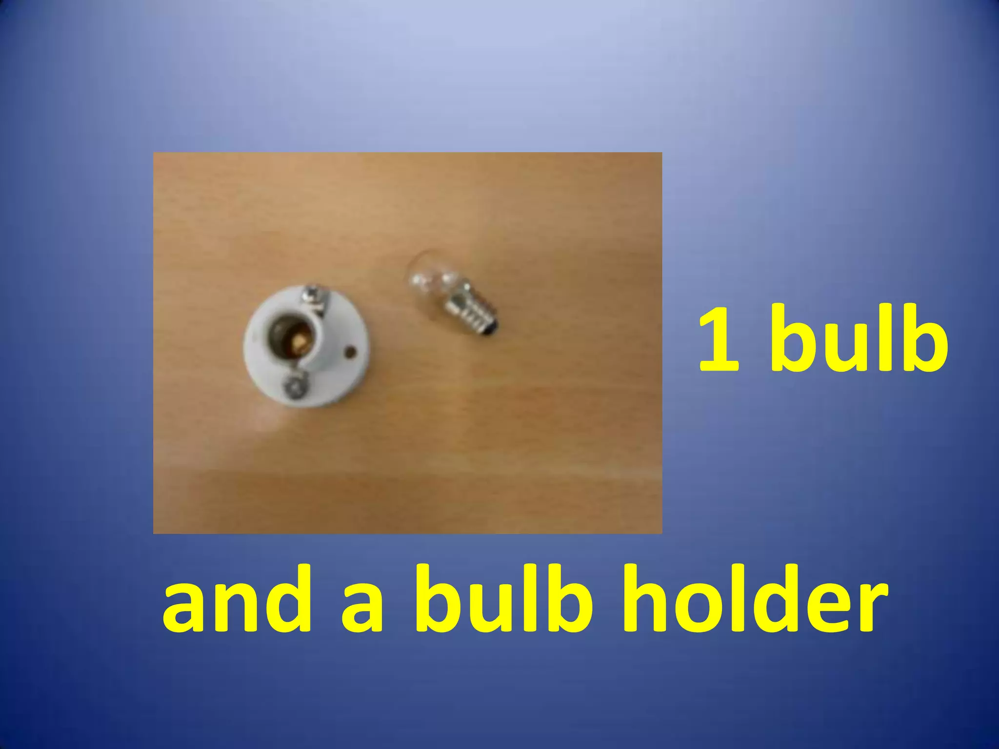 1 bulb

and a bulb holder
 