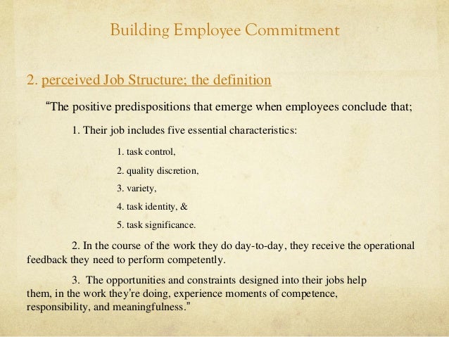 Building Employee Commitment