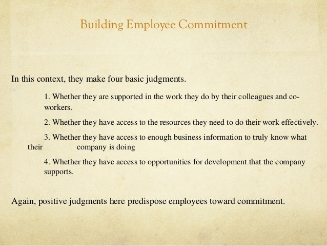 Building Employee Commitment