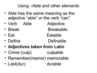 Building english words | PPT