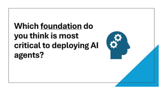 Which foundation do
you think is most
critical to deploying AI
agents?
 
