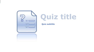 Quiz
(c)2011 FR Training Solutions
10
<10
Quiz title
Quiz subtitle
 