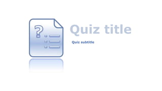 Quiz
(c)2011 FR Training
Solutions
6
Quiz title
Quiz subtitle
 