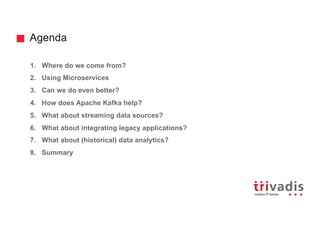 Agenda
1. Where do we come from?
2. Using Microservices
3. Can we do even better?
4. How does Apache Kafka help?
5. What a...