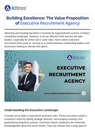 Building Excellence - The Value Proposition of Executive 
