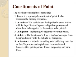 Main Paint Components BASIC CIVIL ENGINEERING. BUILDING FINISHES.pptx