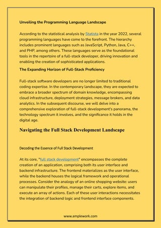 Building for the Future The Impact of Full Stack Development on Modern ...