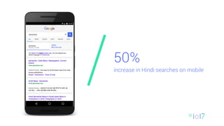 50%
increase in Hindi searches on mobile
 