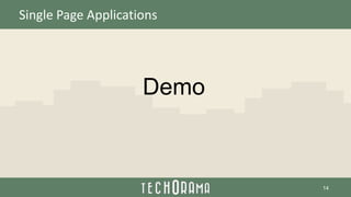 Single Page Applications
Demo
14
 