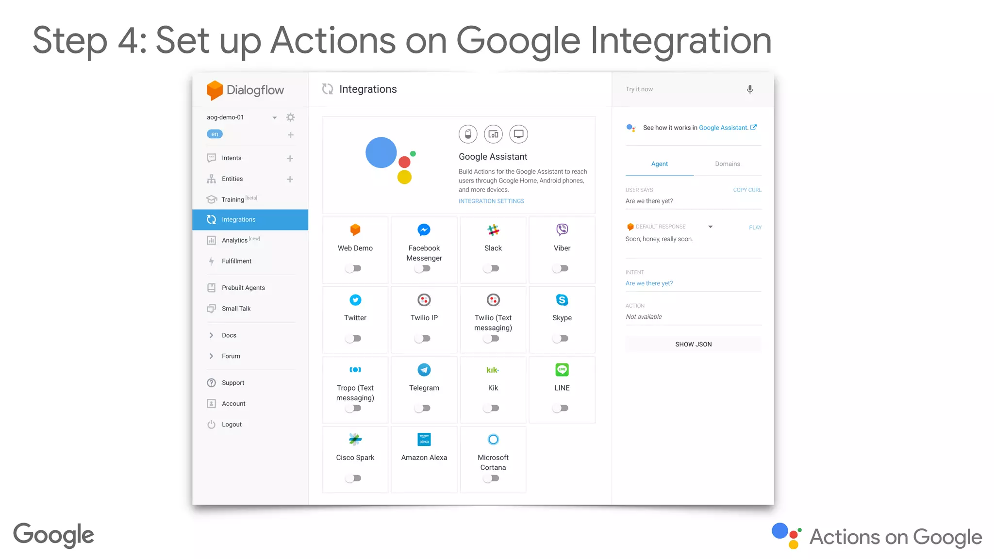 Step 4: Set up Actions on Google Integration
 