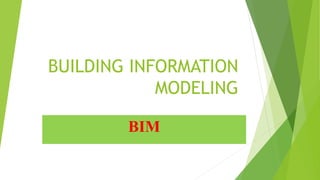 BUILDING INFORMATION
MODELING
BIM
 
