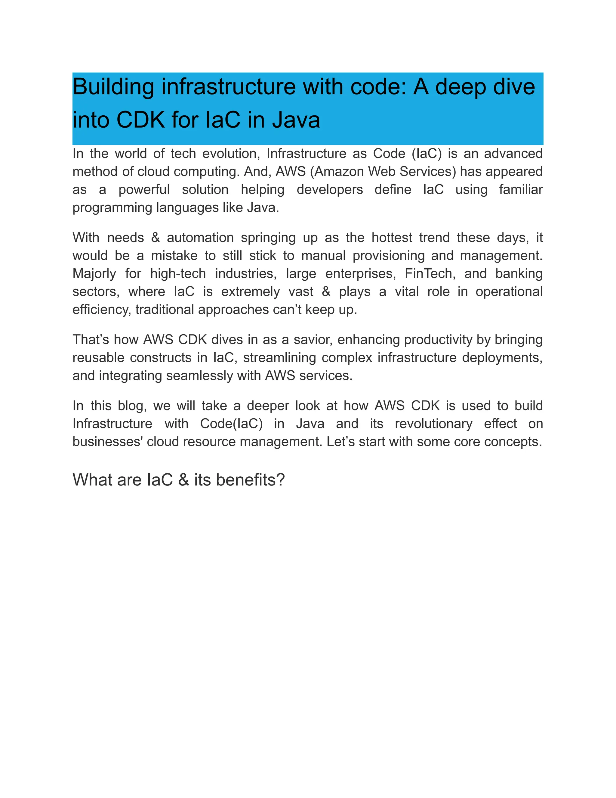 Building infrastructure with code_ A deep dive into CDK for IaC in Java.pdf