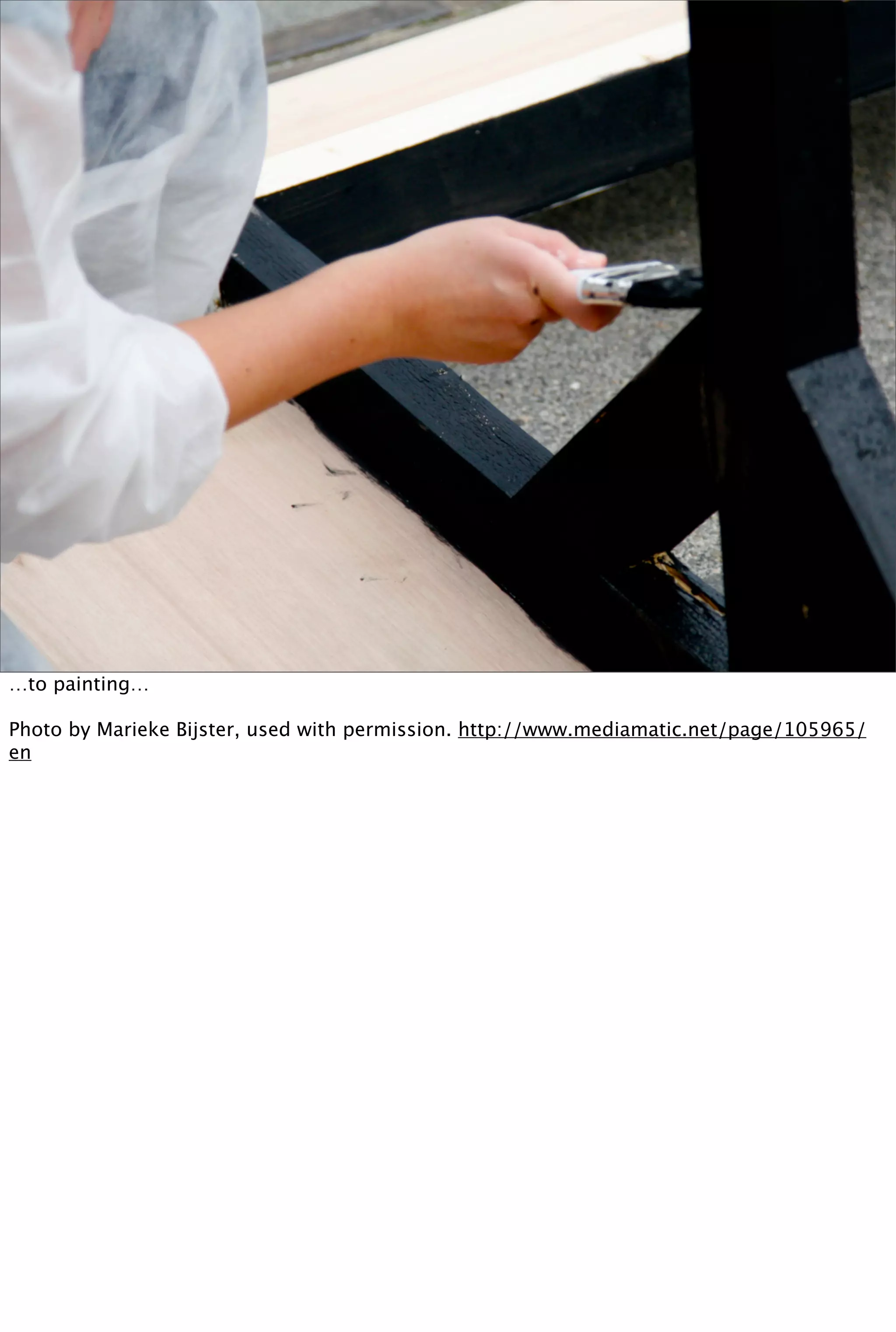 …to painting…

Photo by Marieke Bijster, used with permission. http://www.mediamatic.net/page/105965/
en
 