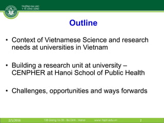 Building institutional research capacity for integrated approaches: An example from Vietnam