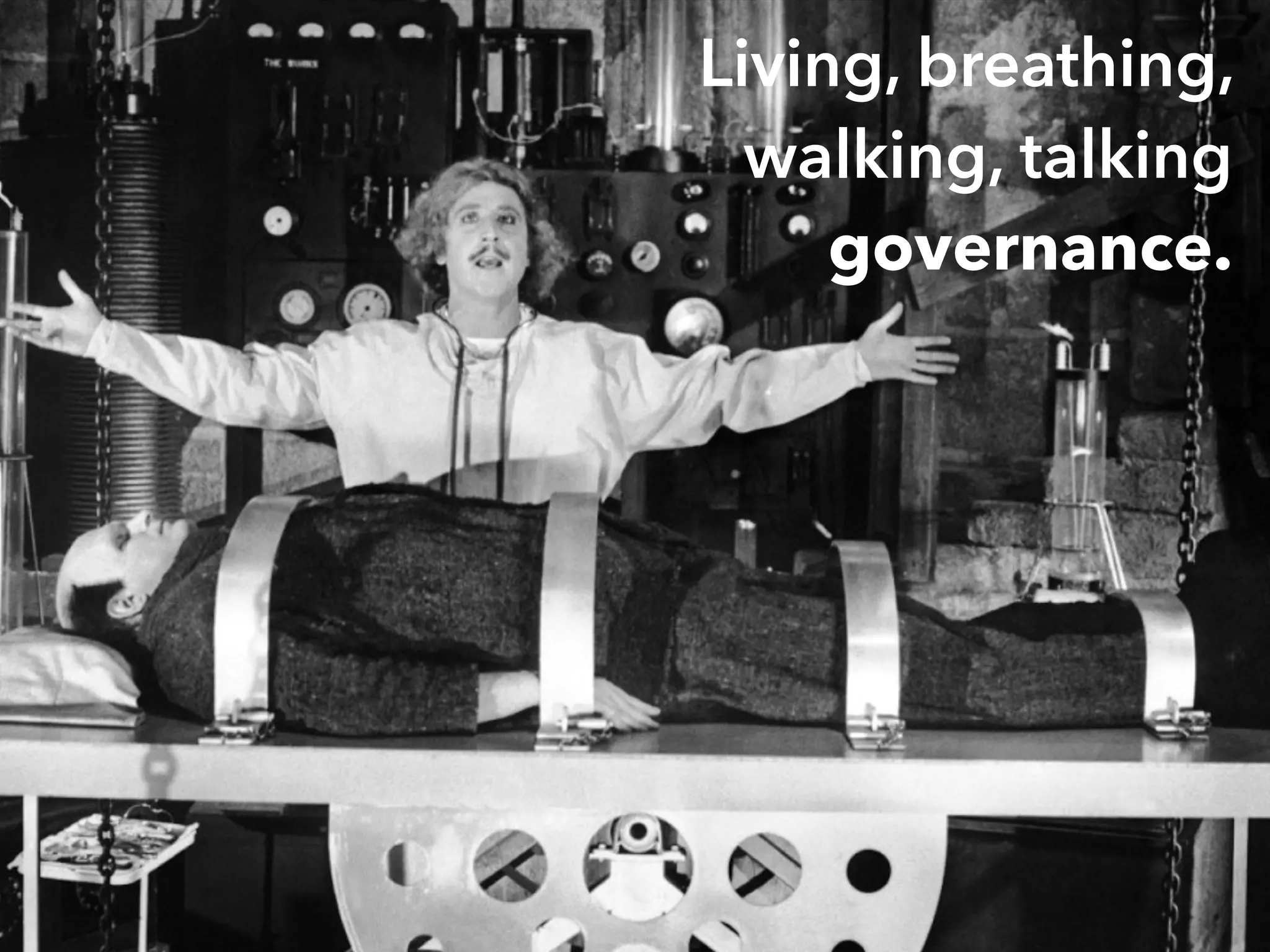 Living, breathing,
walking, talking
governance.
 