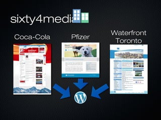 sixty4mediasixty4media
Coca-ColaCoca-Cola PfizerPfizer
WaterfrontWaterfront
TorontoToronto
 